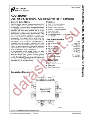ADC12DL080CIVS/NOPB datasheet  